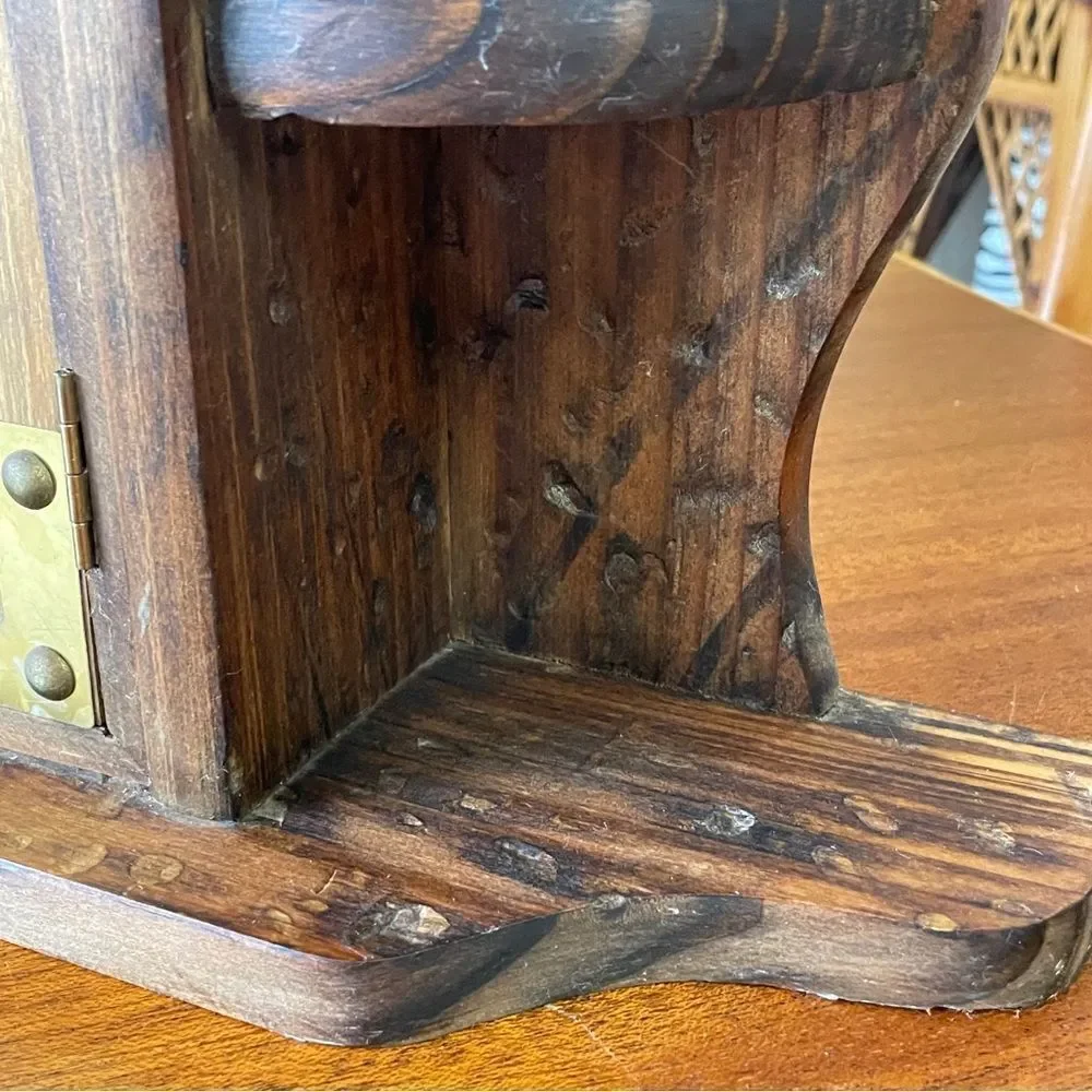 Vintage 1993 House of Lloyd Colonial Style Wall or Mantel Rustic Wooden Clock